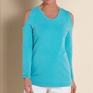 Soft Surroundings Morgan Cold Shoulder Top V Neck